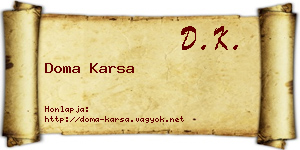 Doma Karsa névjegykártya